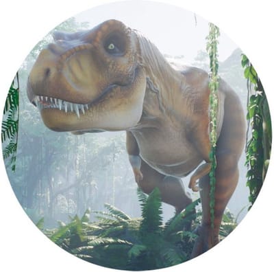 Muurcirkel Dino Tyrannosaurus rex sticker 60 cm - behangcirkel - woonkamer muur decoratie accessoires