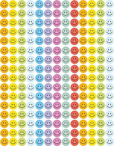 Pastel Smiley Stickers - 1104 Stickers - 3 Stickervellen - Beloningsstickers