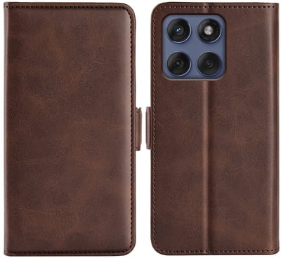MobyDefend Hoesje - Geschikt voor Motorola Edge 60 / Motorola Edge 60 Fusion - Luxe Wallet Book Case (Sluiting Zijkant) - Bruin