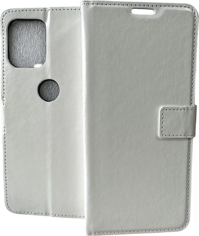Portemonnee Book Case Hoesje Geschikt voor: Motorola Moto G100 - wit