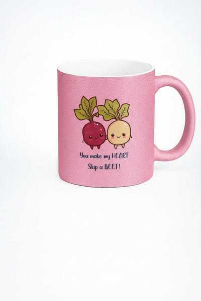 Roze Mok 'Skip a BEET' met Kawaii Bieten - Liefdes & Valentijn Cadeau