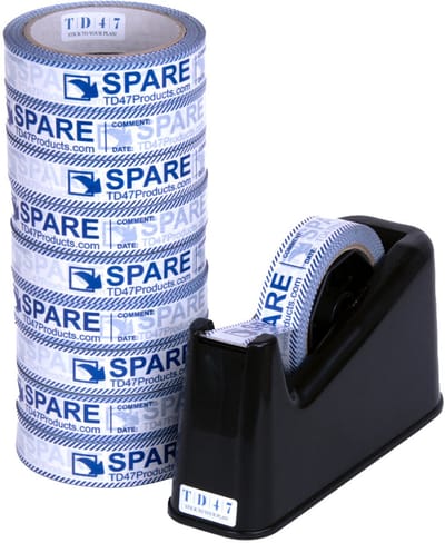 TD47 Controle Tape 25mm x 66m Spare (10st.) + Dispenser