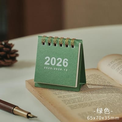 2026 Mini Eenvoudige Kalender Kleine Bureaukalender Creatieve Spiraalkalender Planner Bureau Decoratie Kantoorpapier