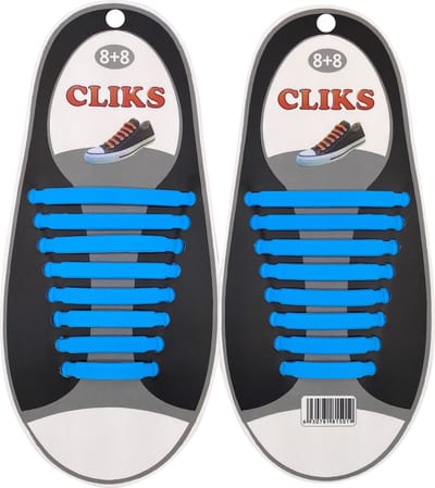 Elastische Veters Lichtblauw - Zonder Strikken - 1 Paar Schoenen - Kinderen & Volwassenen - CLIKS