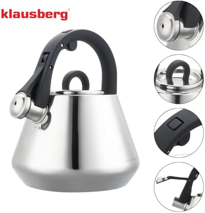 Klausberg 7947 - Fluitketel met fluit - 2.5 liter - RVS - zilverkleurig