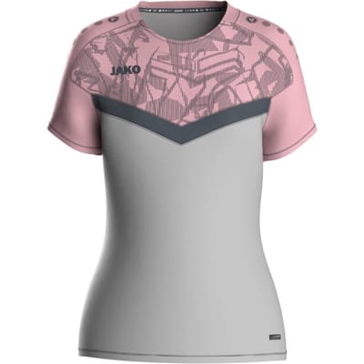 Jako Iconic T-Shirt Dames - Zachtgrijs / Roze / Antra Light | Maat: 34