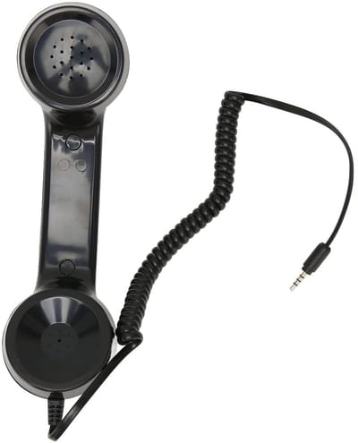 Dailygoods- Telefoonhoorn Retro - Bedrade Handset - 3,5mm Aansluiting - Anti-straling Ontwerp - Uitstekende Geluidskwaliteit - Opgerold Snoer 1m - Telefoonontvanger