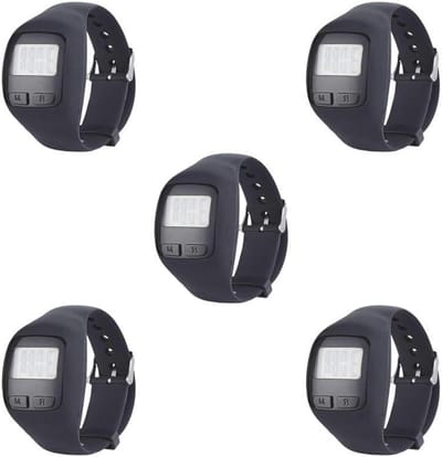 Stappenteller horloge - Calorie teller - Sport activiteiten - Energiezuinig ontwerp - 240x20mm - Zwart