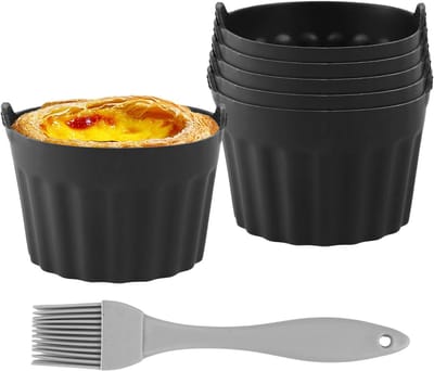 Herbruikbare Siliconen Muffinvormpjes voor Airfryer - Perfect voor Cupcakes, Mini Quiches en Eieren - 6 Stuks