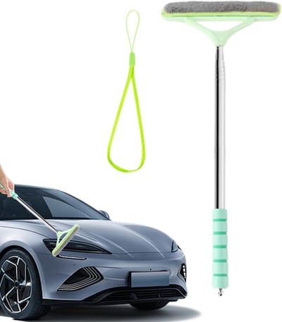 Ruiten Reiniger - Glasborstel Tool - Auto Ramen Wassen - Uitschuifbare Steel - Tot 103 cm - Groen