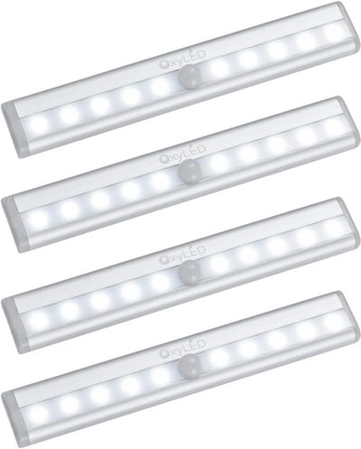 Draaibare LED Kastverlichting met Bewegingsmelder - 4 Stuks - Plafondlicht voor Binnen met Magnetische Montage