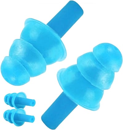 VIVO Aqua Series - Oordoppen Zwemmen - Zacht Siliconen - Comfortabele Grip - Lichtblauw