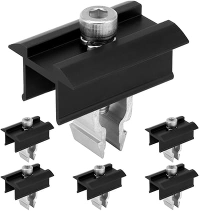 6-delige Center Clamp Caliper Beugelset voor Zonnepanelen - Geschikt voor Beugels van 30mm tot 35mm, Duurzame Zonnepaneel Klemmen en Montageaccessoires