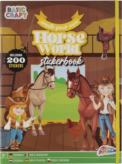 Grafix Create your own Paarden Wereld  Stickerboek - 200 stickers - activiteitenboek voor meisjes - Doeboek - Opdrachten Boekje - Sinterklaas cadeau
