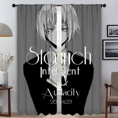 Raamgordijn voor kamer 2 panelen Attack on Titan Interieurgordijnen Halloween decoratie Tule voor slaapkamer Scheidingswandgordijnen W50xH70cmx2pcs-CL