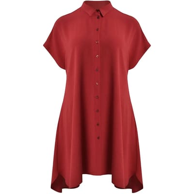 Midi Chemise Jurk in Crêpe Dames Mat Fashion