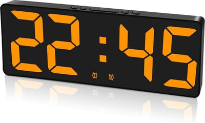 Digitale wekker groot LED-display 2 alarminstellingen 5 helderheidsniveaus 12/24 uur sluimeren spraakbediening voor slaapkamer bureau zware slapers volwassenen