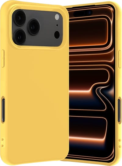 Hoes - Geschikt voor Apple iPhone 17 Pro Max / 18 Pro Max - Sterk & Shockproof - Hoesje Cover - Siliconen Case - Geel
