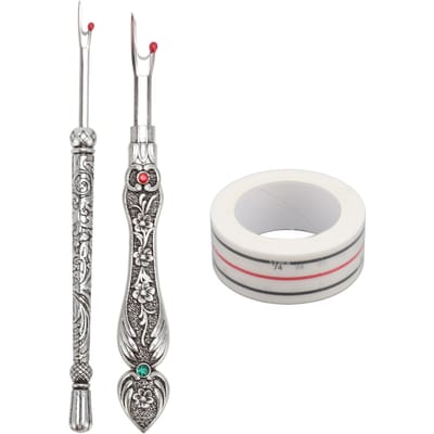 2 pièces Découseur Rétro Exquis Bricolage Retrait Rapide Découseur de Point Main avec Bande de Positionnement pour Couture pour Travail à l'Aiguille argenté