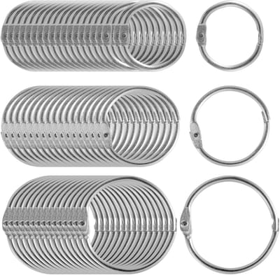 50 stuks -boekbind ringen- boekbindringen groot - boekringen - boekbinder - bookbinding - boekbindersring - voor flitskaarten, indexkaarten, receptenboeken en sleutelhangers —met doos