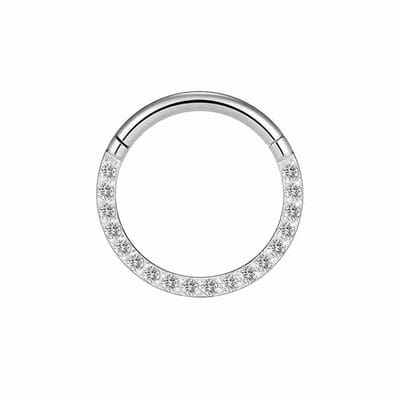 WeLoveSilver - helix piercing - chirurgisch staal - kristallen - 37x26x2
