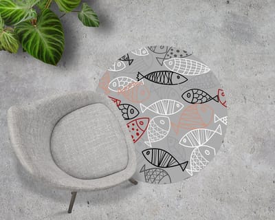 Coloray Vloerbeschermer - Vissen aquarium Stoel Mat - 100x100 cm - Veelkleurig Bureaustoelmat - Vloerbeschermer Vinyl - PVC Vloerbeschermer - Ronde Mat - Abstracties Thema