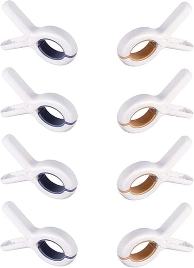 Grote Wasknijpers - Handdoek Klemmen - Kleding Droge Houden - Winddicht Anti-slip - 8 Stuks - Blauw Geel