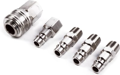 *** Lucht Euro Koppeling Set 1/4" - 5 delig - Compressor Aansluitind - van Heble® ***