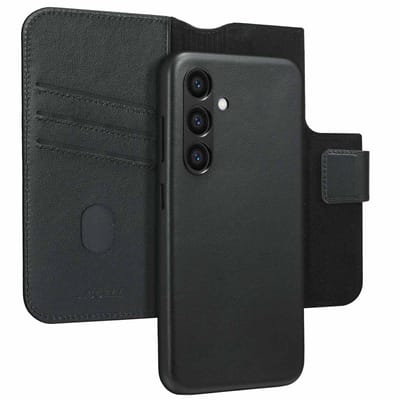 Accezz Hoesje - Geschikt voor Samsung Galaxy S24 - Leather Bookcase 2-in-1 met Magnetische Ring - Black
