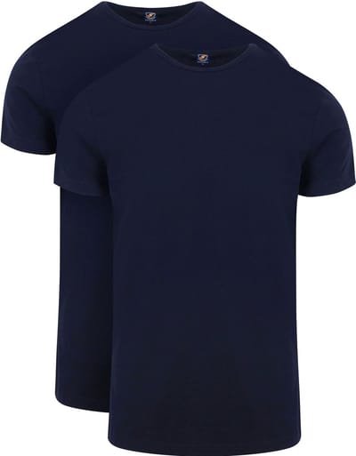 Suitable Ota T-Shirt Ronde Hals Donkerblauw (navy) 2-Pack - Maat S - Heren - Basic T-shirt - Ondershirt
