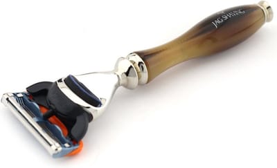 klassiek Handgemaakt 5 rand verenigbaar/Cartridge scheermes met groenachtige kleur hars handvat, cadeau voor heren (Shaving Razor)