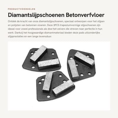 Dailygoods- Diamantslijpschoenen 3PCS - Trapeziumvormige Slijpschoenen - Betonverfvloer Snijpolijstpads - Hoge Slijpefficiëntie - Duurzaam en Slijtvast - Geschikt voor Betonslijpmachines - Slijpblokken