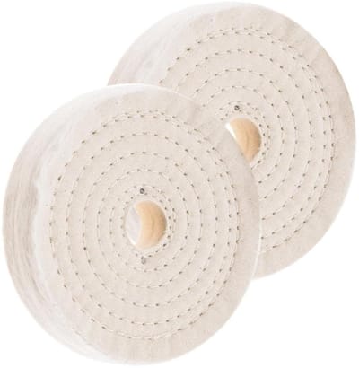 Set van 2 polijstschijven D. 200 x dikte 25 x Al. 16 mm van genaaid katoen (80 lagen) OMNIVOR
