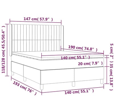 vidaXL - Boxspring - met - matras - fluweel - donkergroen - 140x190 - cm