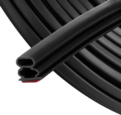Zwarte zelfklevende afdichtingstape voor deuren - 10 mm * 10 mm - rubberen afdichtingsstrip - waterdicht - zelfklevend - voor deurkozijnisolatie - zwarte afdichtingsstrip deurafdichtingsstrip - totale lengte 6m-zwart