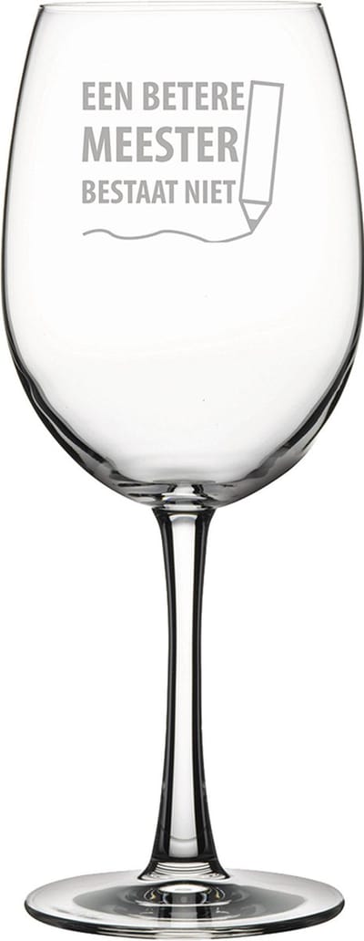 Gegraveerde Rode wijnglas 58cl een betere meester bestaat niet