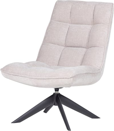 WOOOD Jouke Draaifauteuil - Chenille Structuur - Naturel - 97x70x85