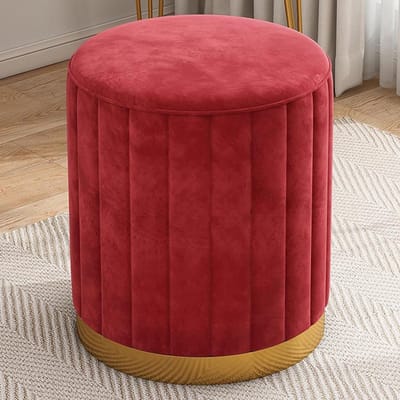 Ronde opbergpoef van fluweel met afneembaar deksel, moderne paddenstoelkruk voor woonkamer, slaapkamer, make-upkamer, voetenbankjes, opbergpoef, kaptafelstoel