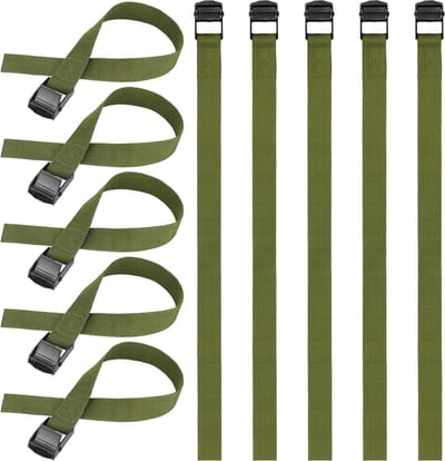 Spanbanden - Palriemen Sjorbanden - Bagage Vervoeren - Stevige Nokgesp - 65x25cm 10 Stuks - Groen