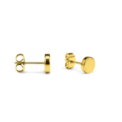 Aramat Jewels | Oorbellen | Goudkleurige Ronde Oorstekers RVS 4mm | | | |4mm | Staal | Kinderen, Volwassenen | Verkleurd niet