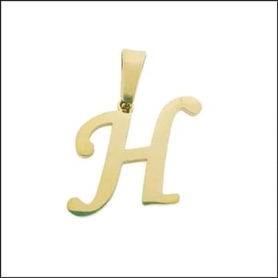 Aramat Jewels | Hangers | RVS Sierlijke Letter Hanger Initiaal Diverse Kleuren - Gepersonaliseerde Bedel | H | |14mm | Staal | Volwassenen | Verkleurd niet