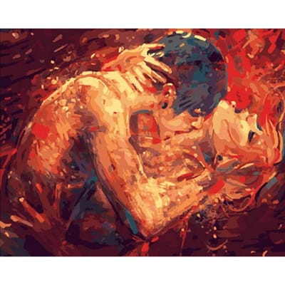 5D Diy Diamond Painting  Abstract Lover Kiss  verf met diamanten foto borduurwerk mozaïek strass 20X30CM beige