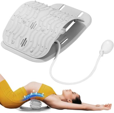 Rugstrekker - Ergonomisch ontwerp - Verstelbare lendensteun met airbag - Verlicht rugpijn - Geschikt voor thuis- en kantoorgebruik