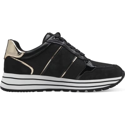 Tamaris Lage Damessneaker 1-23727-42 048 Dames Vegan M2372742 Zwart