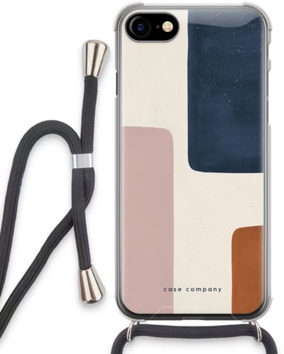 Case Company® - Hoesje met koord geschikt voor iPhone SE 2020 hoesje met Koord - Geo #5 - Telefoonhoesje met Zwart Koord - Bescherming aan alle Kanten en Over de Schermrand