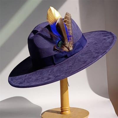 Chapeau Haut de Forme en Daim Corail Clair Chapeau Fedora à Large Bord Hommes Femmes Automne Nœuds et Rubans à Plumes Hiver Chapeaux Jazz en Feutre Fedoras Sombrero 55 -58cm