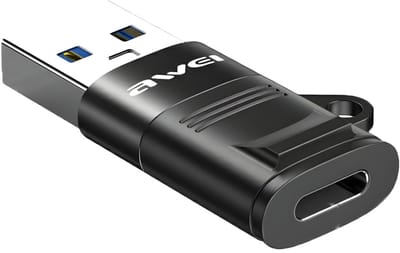 AWEI CL-13 Serie - USB-C tot USB-A Adapter - Zwart - Compact Ontwerp - Duurzame Constructie