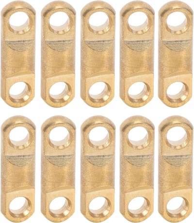 10 Stuks Massief Messing Draai-Oog Rotatie Connector voor Leerbewerking, Kleding, Tassen en Schoenaccessoires met 9mm ID Gegalvaniseerd