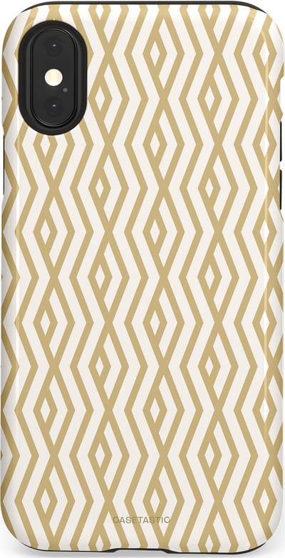 Casetastic Hoesje Geschikt voor Apple iPhone X/Xs - Stijlvolle Beschermende Duo-layer Case - Art Deco Goud