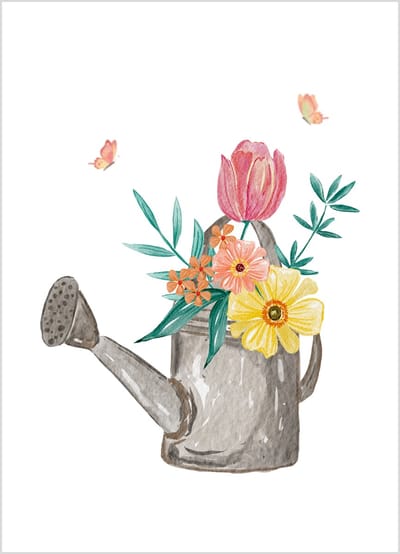 Wenskaart fijne verjaardag met taart op blauwe achtergrond – 10x15 cm – verjaardagskaart – 400 grams papier – inclusief kraft envelop